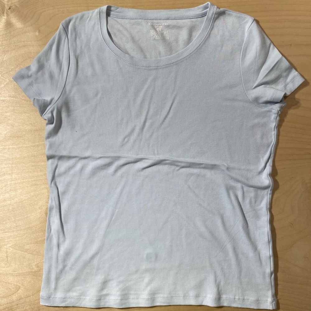 Jones New York Light Blue Short Sleeve Tee Small (QH)
